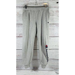 Champion Boys Sweat Gym Pants Sz Large Gray Drawstring Pockets Track Joggers